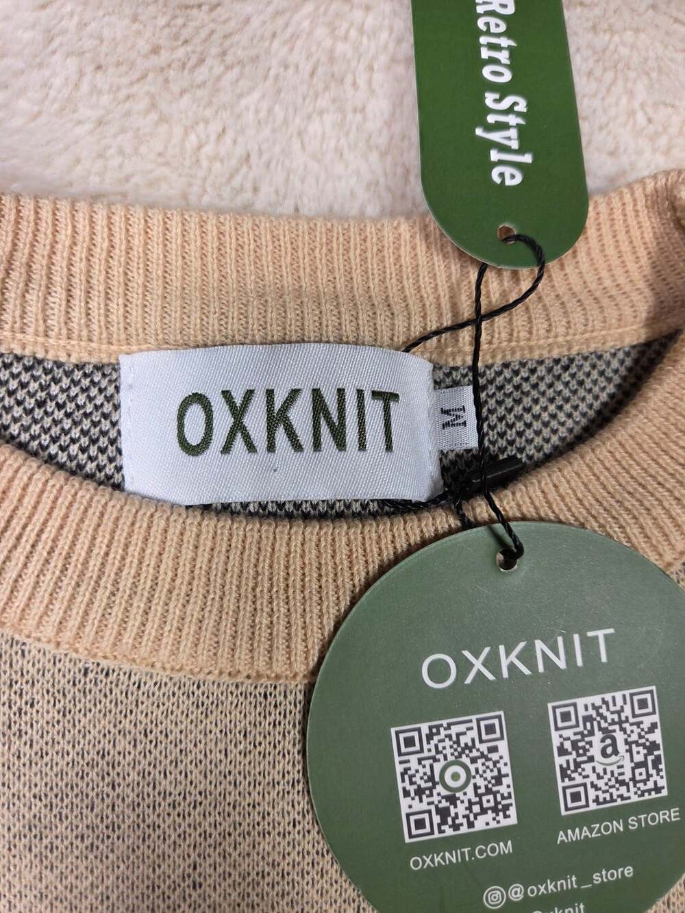 NWT OXKnit Papillon Dog Graphic 100% Cotton Sweater M - Picture 3 of 7